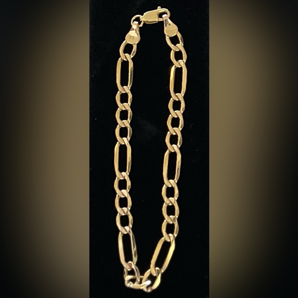 Unisex 10k Figaro Bracelet - Picture 5 of 7